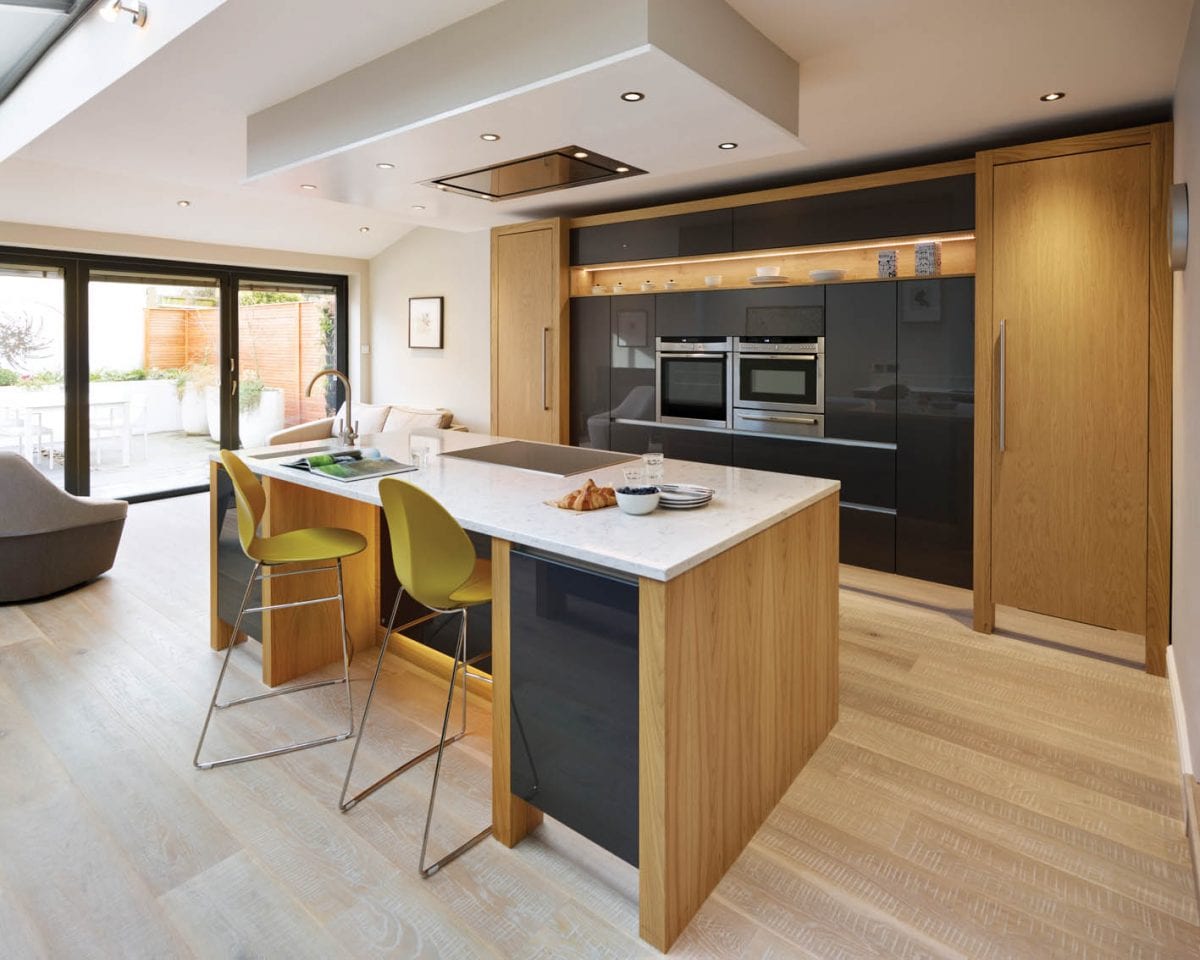 Modern Kitchen With Wooden Finish Modern Kitchen With Wooden Finish